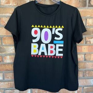 Shein Curve 90's Babe Plus Size Casual Graphic T-Shirt Size 1X